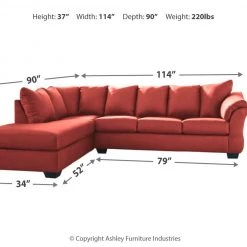 Signature Design By Ashley® Sectionals Darcy - Left Arm Facing Corner Chaise, Right Arm Facing Sofa Sectional