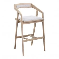 Moe's Home Collection Stools Padma Oak Barstool Light Grey 12 Moe's Home Collection Stools Padma Oak Barstool Light Grey