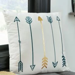 Ashley Furniture Accessories Gyldan - White/teal/gold - Pillow (4/cs)