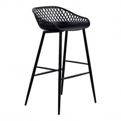 Moe's Home Collection Piazza Outdoor Barstool Black-m2 Stools 11 Moe's Home Collection Piazza Outdoor Barstool Black-m2 Stools