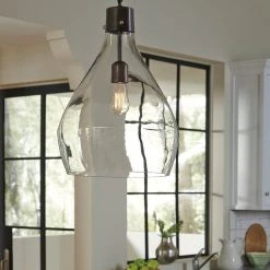 Ashley Furniture Avalbane - Clear/gray - Glass Pendant Light (1/cn)