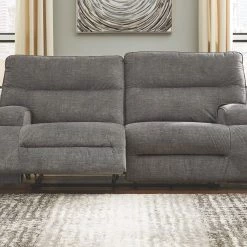 Signature Design By Ashley® Coombs - Charcoal - 2 Pc. - Reclining Sofa, Loveseat Reclining Furniture