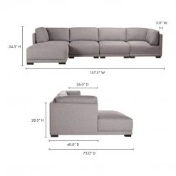 Moe's Home Collection Romeo Modular Sectional Left Grey