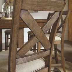 Signature Design By Ashley® Moriville - Gray - Rectangular Dining Room Counter Extension Table, 4 Upholstered Barstools, Double Upholstered Bench Dining Room Sets