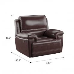 Emerald Home Bernard Dual Power Recliner And Headrest Kona Brown