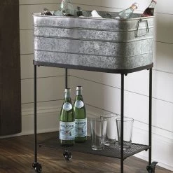 Ashley Furniture Vossman - Antique Gray/brown - Beverage Tub