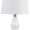 Ashley Furniture Accessories Makana - White/brass - Glass Table Lamp (1/cn)