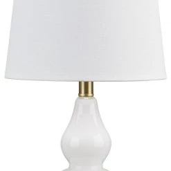 Ashley Furniture Accessories Makana - White/brass - Glass Table Lamp (1/cn)
