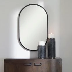 Uttermost Varina Minimalist Black Oval Mirror Accessories