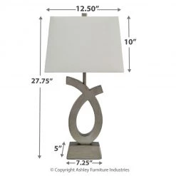Ashley Furniture Amayeta - Silver Finish - Poly Table Lamp (2/cn) Accessories
