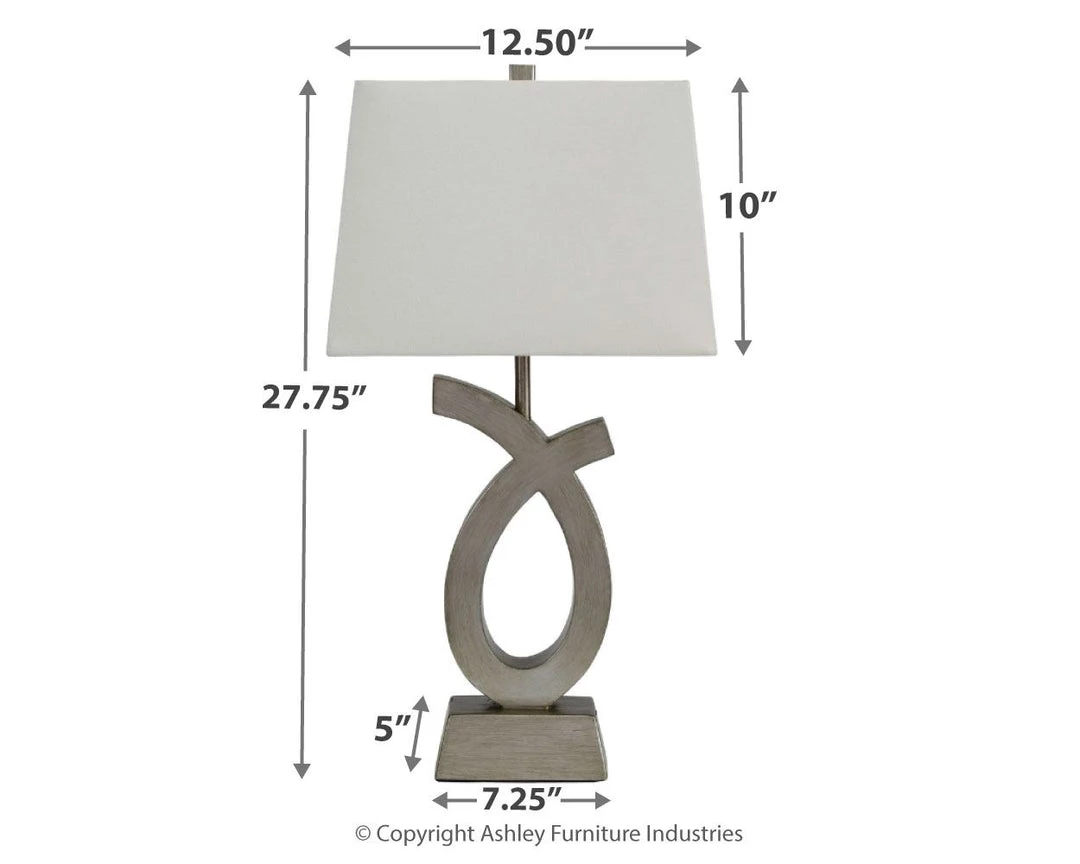 Ashley Furniture Amayeta - Silver Finish - Poly Table Lamp (2/cn) Accessories 4 Ashley Furniture Amayeta - Silver Finish - Poly Table Lamp (2/cn) Accessories