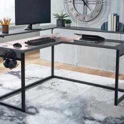 Signature Design By Ashley® Desks Lynxtyn - Black / Gray - L-desk 25 Signature Design By Ashley® Desks Lynxtyn - Black / Gray - L-desk