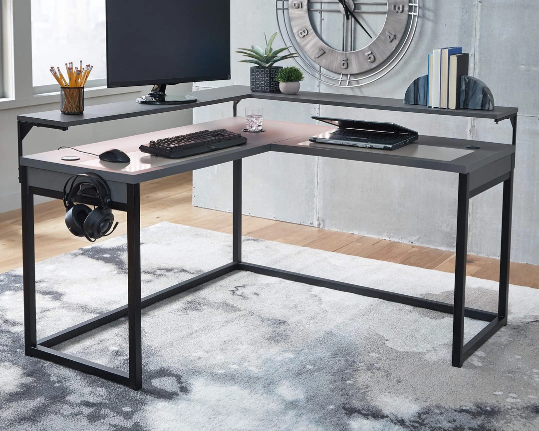 Signature Design By Ashley® Desks Lynxtyn - Black / Gray - L-desk 12 Signature Design By Ashley® Desks Lynxtyn - Black / Gray - L-desk