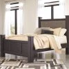 Signature Design By Ashley® Reylow - Dark Ultimate Best In Class Upholstered Poster Bed Beds