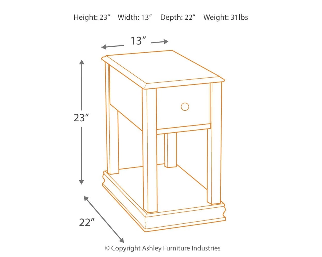 Ashley Furniture Breegin - Brown - Chair Side End Table - Removable Tray 12 Ashley Furniture Breegin - Brown - Chair Side End Table - Removable Tray