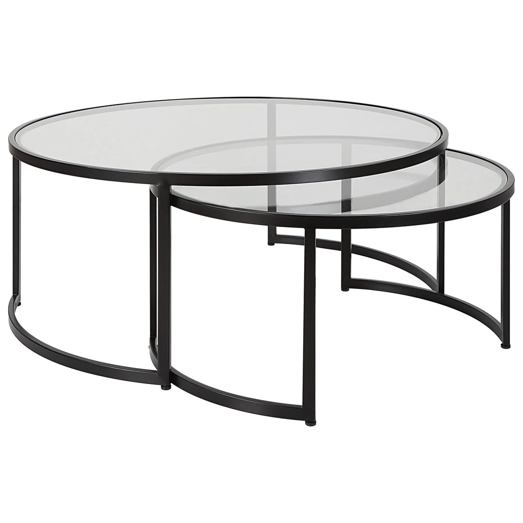 Uttermost Rhea Black Nesting Coffee Tables S/2 3 Uttermost Rhea Black Nesting Coffee Tables S/2