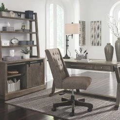 Ashley Furniture Desks Luxenford - Grayish Brown - Home Office Large Leg Desk