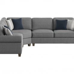 Emerald Home Sasha Sectional, Stone Gray Sectionals