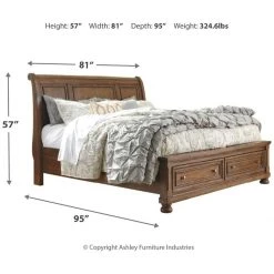 Signature Design By Ashley® Flynnter - Medium Brown - California King Sleigh Bed With 2 Storage Drawers