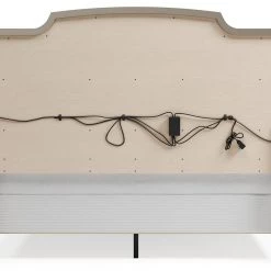 Signature Design By Ashley® Chevanna - Platinum - 7 Pc. - Dresser, Mirror, King Upholstered Panel Bed, 2 Nightstands Bedroom Sets