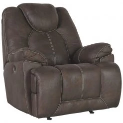 Ashley Furniture Warrior - Brown Dark - Power Rocker Recliner Reclining Furniture