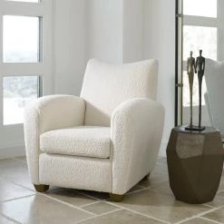 Uttermost Teddy White Shearling Accent Chair Chairs