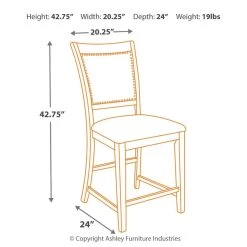 Ashley Furniture Collenburg - Dark Brown - Upholstered Barstool (2/cn)