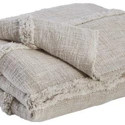 Ashley Furniture Samsen - Linen - Throw (3/cs)