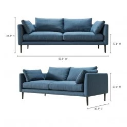 Moe's Home Collection Sofas Raval Sofa Dark Blue 16 Moe's Home Collection Sofas Raval Sofa Dark Blue
