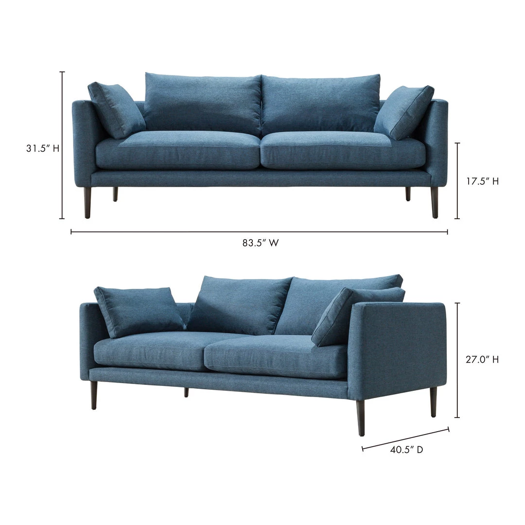 Moe's Home Collection Sofas Raval Sofa Dark Blue 9 Moe's Home Collection Sofas Raval Sofa Dark Blue