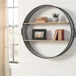 Ashley Furniture Eirny - Antique Gray/natural - Wall Shelf