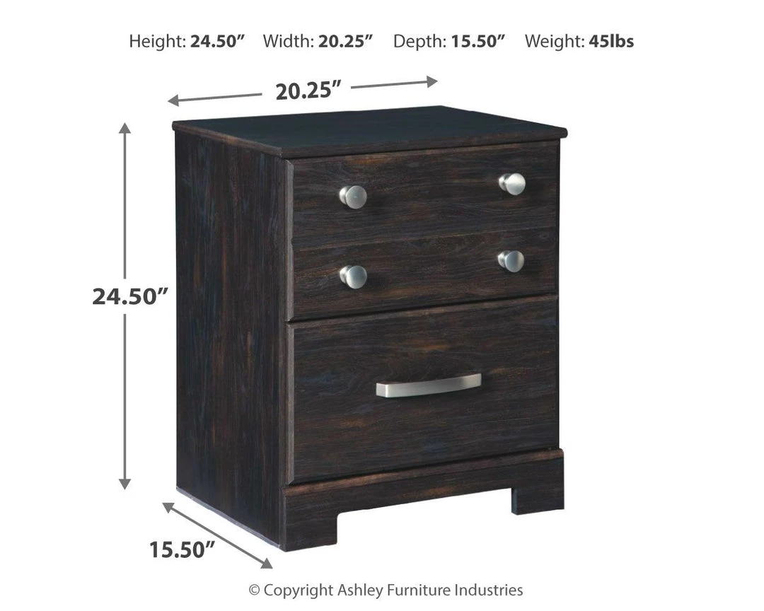 Ashley Furniture Nightstands Reylow - Dark Brown - Two Drawer Night Stand 6 Ashley Furniture Nightstands Reylow - Dark Brown - Two Drawer Night Stand