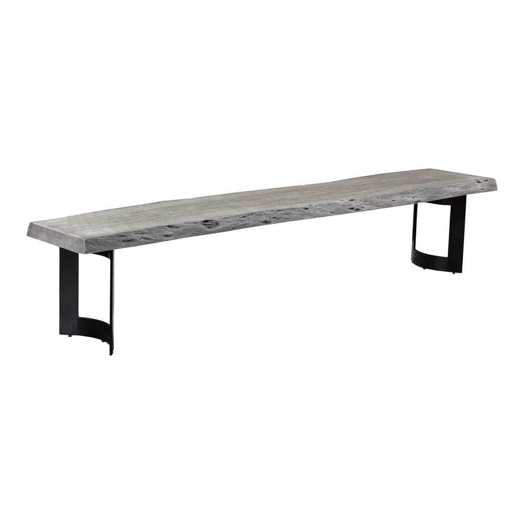Moe's Home Collection Bent Bench Small Weathered Grey Benches 4 Moe's Home Collection Bent Bench Small Weathered Grey Benches