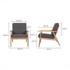 Moe's Home Collection Chairs Harper Lounge Chair Anthracite