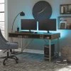 Signature Design By Ashley® Barolli - Gunmetal - 2 Pc. - Gaming Desk With Usb Charging Port, Swivel Gaming Chair Home Office Sets