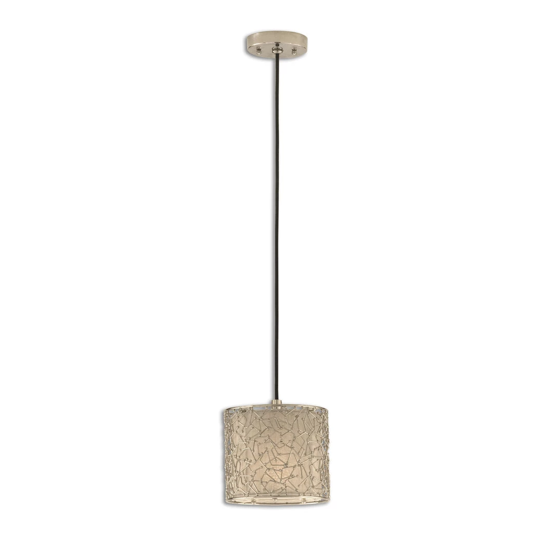 Uttermost Brandon Silver 1 Light Mini Drum Pendant 3 Uttermost Brandon Silver 1 Light Mini Drum Pendant