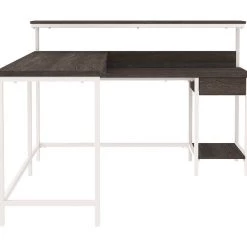 Signature Design By Ashley® Home Office Sets Dorrinson - Two-tone - L-Desk With Storage, Bookcase, Swivel Desk Chair