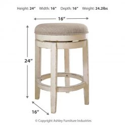Ashley Furniture Stools Realyn - Chipped White - Uph Swivel Stool (1/cn)