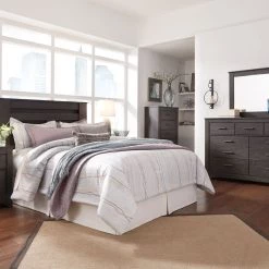 Signature Design By Ashley® Brinxton - Charcoal - Dresser, Mirror, Panel Headboard