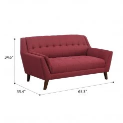 Emerald Home Binetti Loveseat, Brick Red Loveseats
