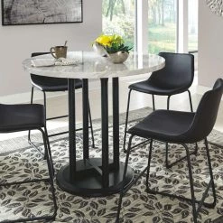 Signature Design By Ashley® Centiar - Dark Gray - 5 Pc. - Counter Table, 4 Upholstered Barstools