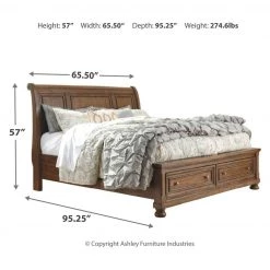Signature Design By Ashley® Flynnter - Medium Brown - Queen Storage Sleigh Bed Beds