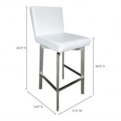 Moe's Home Collection Giro Swivel Barstool White Stools