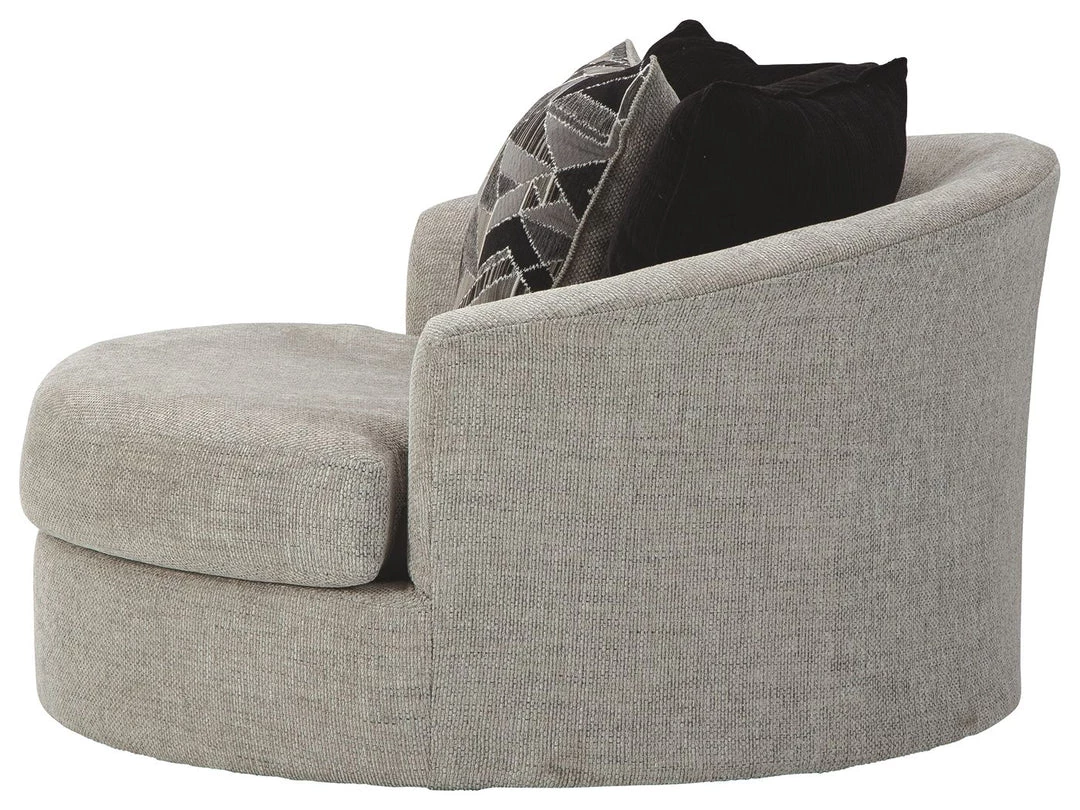 Ashley Furniture Megginson - Storm - Oversized Round Swivel Chair 4 Ashley Furniture Megginson - Storm - Oversized Round Swivel Chair