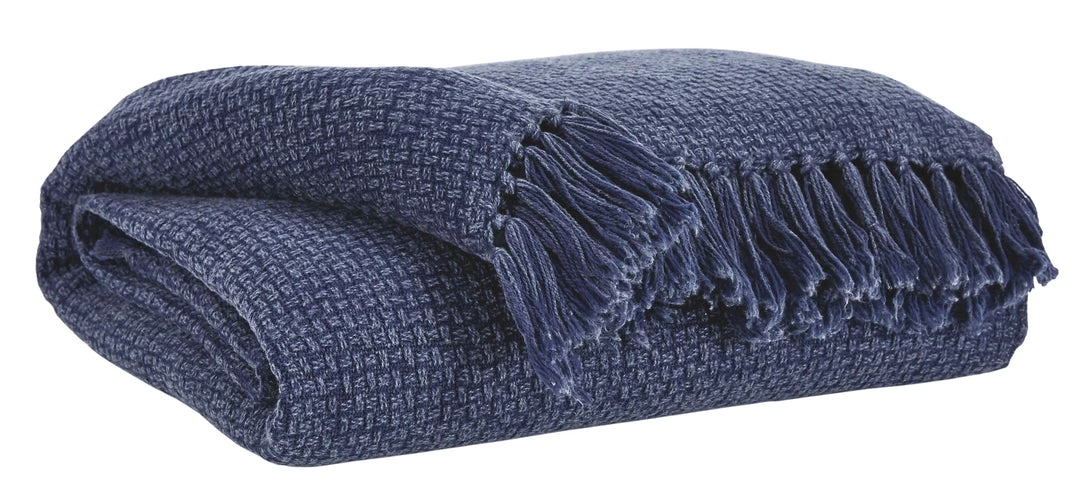 Ashley Furniture Yasmin - Navy - Throw (3/cs) Accessories 3 Ashley Furniture Yasmin - Navy - Throw (3/cs) Accessories