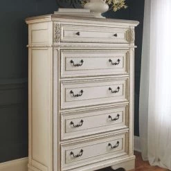 Ashley Furniture Chests Realyn - White / Brown / Beige - Five Drawer Chest