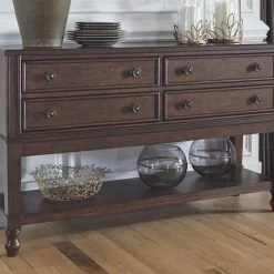 Signature Design By Ashley® Adinton - Dark Brown - 8 Pc. - Extension Table, 6 Side Chairs, Server Dining Room Sets