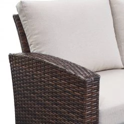 Ashley Furniture Outdoor Sets East - Dark Brown - Loveseat W/table (2/cn)