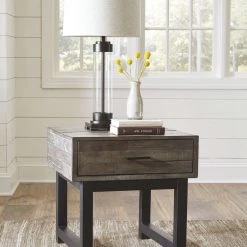 Ashley Furniture Mondoro - Grayish Brown - Square End Table Tables