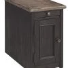 Ashley Furniture Tables Tyler - Grayish Brown/black - Chair Side End Table